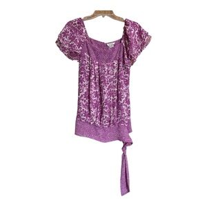 Fred David Women’s Purple Floral Blouse, M